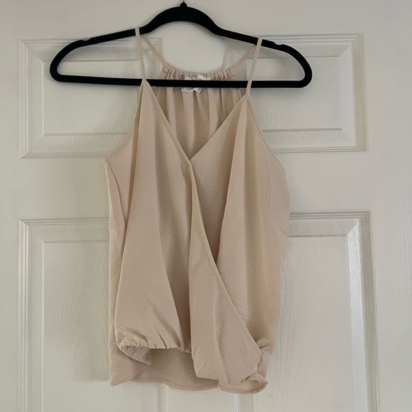 Olive & Oak Tops - Olive & Oak Cream Crossover Blouse